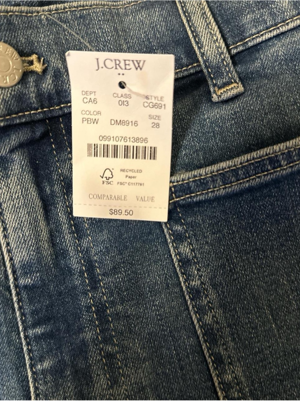 J. Crew Blue Denim Patch-Pocket Shorts - Picture 6 of 9
